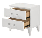 Chelsie White Wood 2-Drawer Nightstand