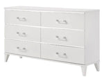 Chelsie White Wood 6-Drawer Dresser