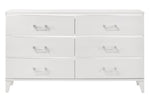 Chelsie White Wood 6-Drawer Dresser