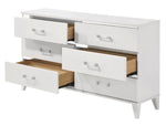 Chelsie White Wood 6-Drawer Dresser