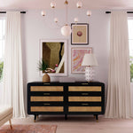 Christine Black Wood 6-Drawer Dresser