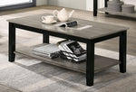 Ciana Gray/Black Wood Coffee Table with Shelf