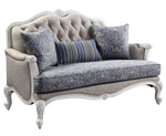 Ciddrenar Blue/Beige Fabric Loveseat