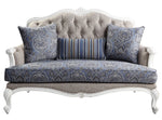 Ciddrenar Blue/Beige Fabric Loveseat