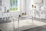 Ciddrenar White Marble/Resin Sofa Table