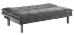 Cilliers Gray Velvet Tufted Adjustable Sofa Bed