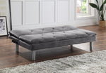 Cilliers Gray Velvet Tufted Adjustable Sofa Bed