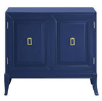 Clem Blue Wood Console Table with Magnetic Door Catches