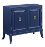 Clem Blue Wood Console Table with Magnetic Door Catches