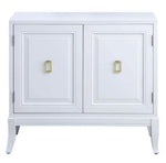 Clem White Wood Console Table with Magnetic Door Catches