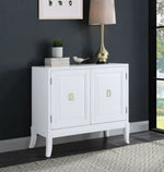 Clem White Wood Console Table with Magnetic Door Catches