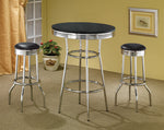 Cleveland Chrome Plated Bar Table with Black Top