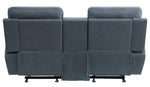 Clifton Blue Microfiber Manual Recliner Loveseat