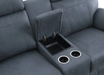 Clifton Blue Microfiber Manual Recliner Loveseat