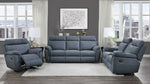 Clifton Blue Microfiber Manual Recliner Loveseat