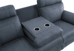 Clifton Blue Polished Microfiber Manual Recliner Sofa