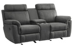 Clifton Gray Microfiber Manual Recliner Loveseat