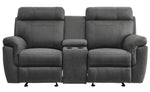 Clifton Gray Microfiber Manual Recliner Loveseat