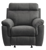 Clifton Gray Polished Microfiber Glider Manual Recliner