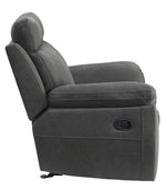 Clifton Gray Polished Microfiber Glider Manual Recliner