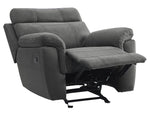 Clifton Gray Polished Microfiber Glider Manual Recliner