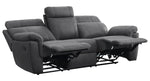 Clifton Gray Polished Microfiber Manual Recliner Sofa