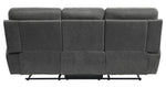 Clifton Gray Polished Microfiber Manual Recliner Sofa