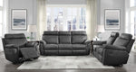 Clifton Gray Polished Microfiber Manual Recliner Sofa