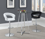 Clodagh Black Leatherette/Chrome Metal Adjustable Bar Stool