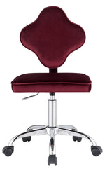 Clover Red Velvet/Metal Office Chair