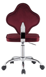 Clover Red Velvet/Metal Office Chair