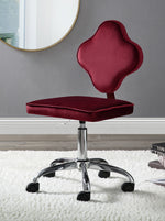 Clover Red Velvet/Metal Office Chair