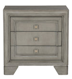 Colchester Driftwood Gray Wood 3-Drawer Nightstand