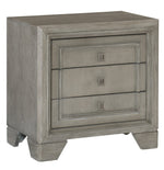 Colchester Driftwood Gray Wood 3-Drawer Nightstand