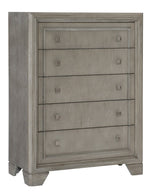 Colchester Driftwood Gray Wood 5-Drawer Chest