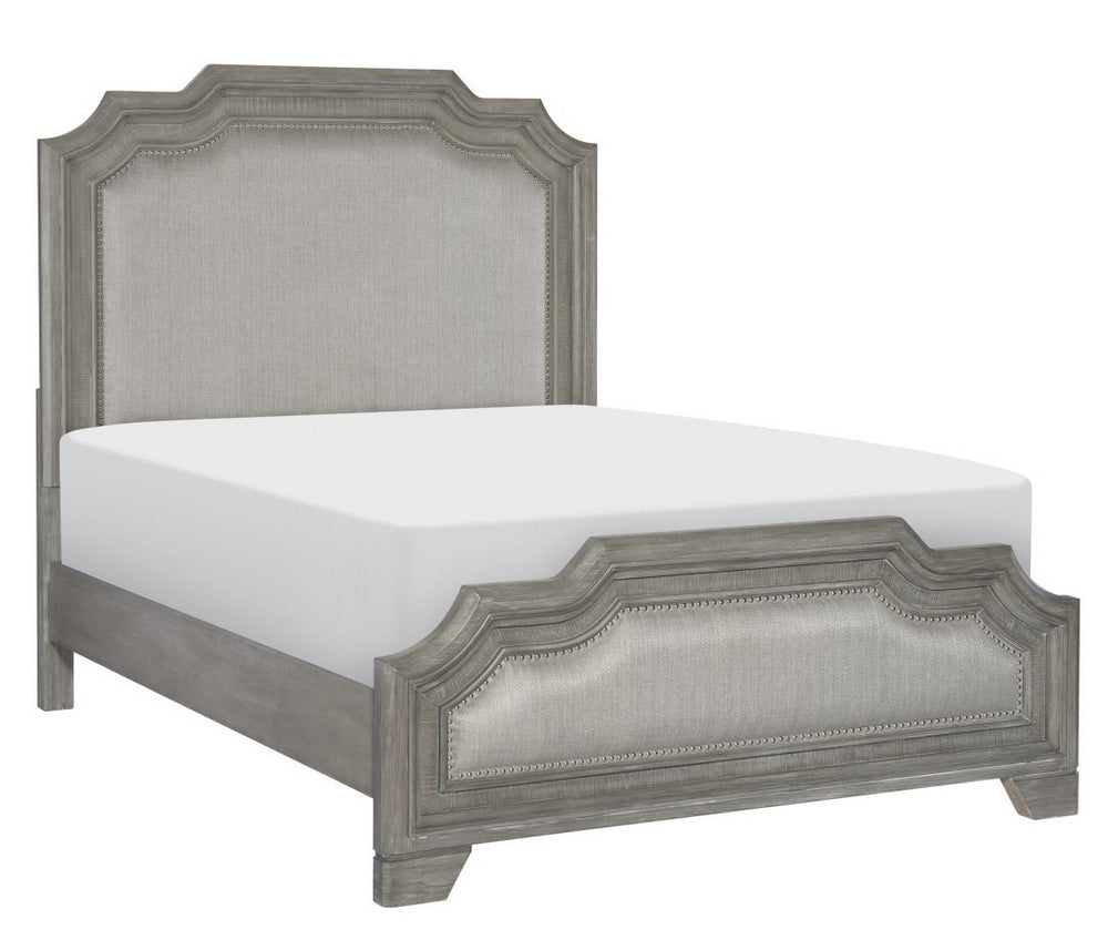 Colchester Driftwood Gray Wood/Gray Fabric Cal King Bed