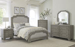 Colchester Driftwood Gray Wood/Gray Fabric King Bed