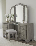 Colchester Driftwood Gray Wood Vanity Dresser w/ Mirror