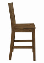 Coleman 2 Rustic Golden Brown Wood Counter Height Chairs