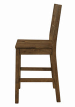 Coleman 2 Rustic Golden Brown Wood Counter Height Chairs