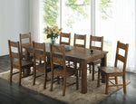 Coleman 9-Pc Rustic Golden Brown Wood Dining Table Set