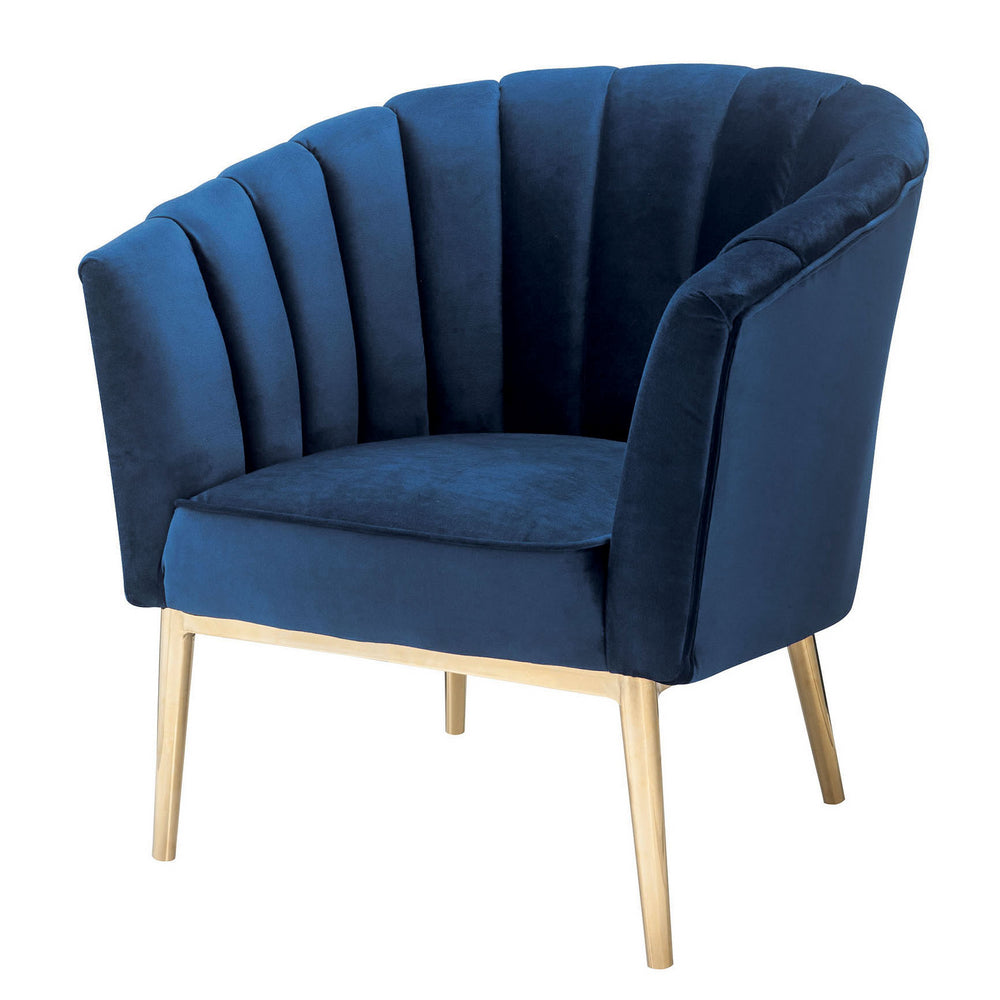 Colla Modern Blue Velvet Accent Chair