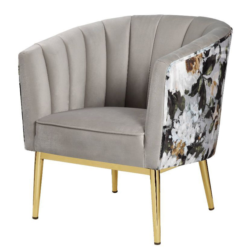 Colla Modern Gray Velvet Accent Chair