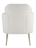 Connock White Faux Sherpa Accent Chair