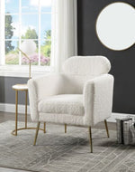 Connock White Faux Sherpa Accent Chair