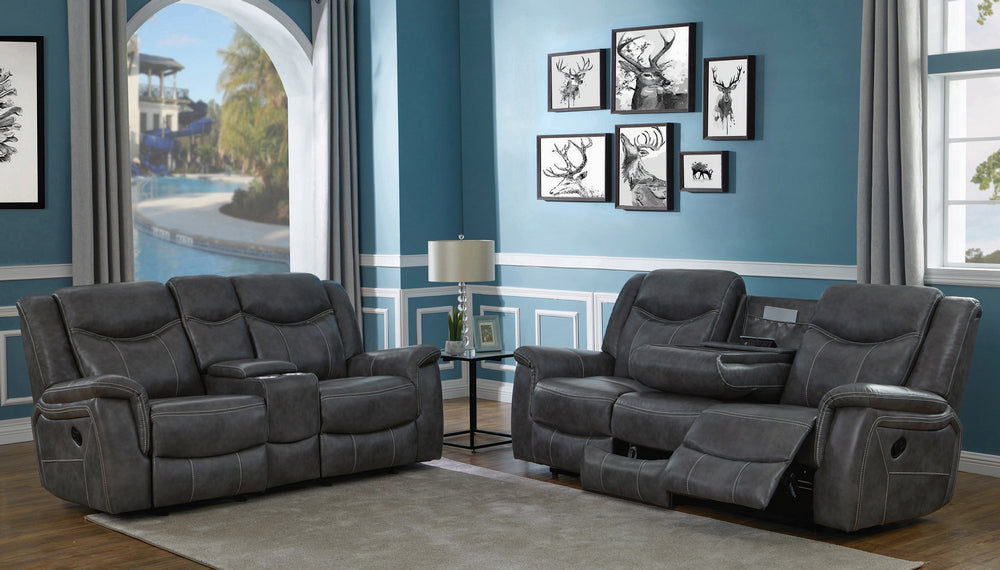 Conrad 2-Pc Breathable Leatherette Manual Recliner Sofa Set