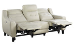 Conrad Cream Leather Power Recliner Sofa