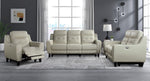 Conrad Cream Leather Power Recliner Sofa