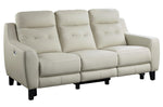 Conrad Cream Leather Power Recliner Sofa