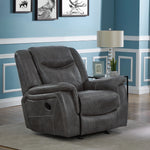 Conrad Grey Breathable Leatherette Manual Glider Recliner